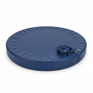 Professional product photography of PoolGuard Cover, 16ft Round, Weatherproof pool cover to extend off-season protection and reduce debris., Front view, clean white background, studio lighting, e-commerce product shot, photorealistic, high resolution --no text, words, letters, numbers, labels, watermarks, logos, captions, titles, subtitles, writing